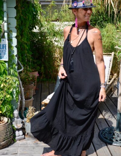 Schwarzes Langes Kleid Ibiza Mode